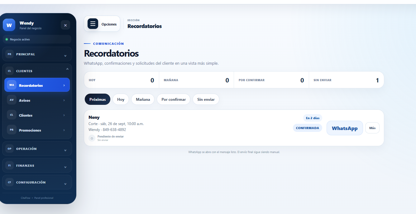 Recordatorios NextCita